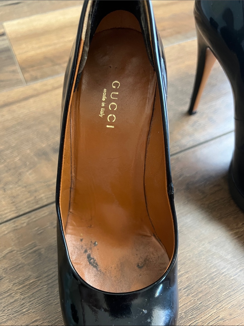 Gucci Black Patent Leather Platform Stiletto Pumps - Picture 9 of 10